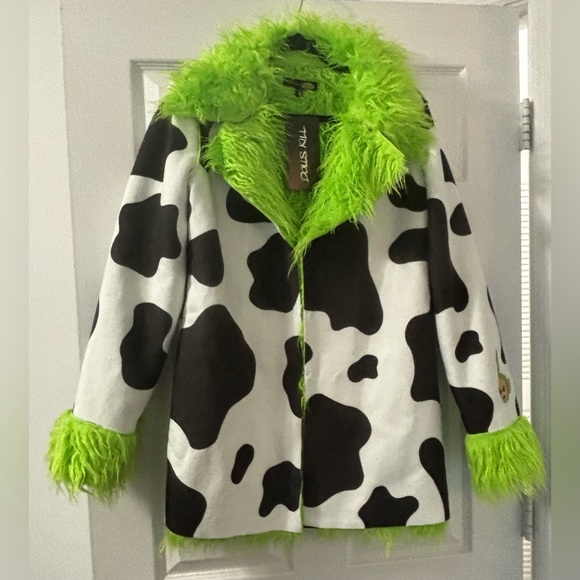 NWT Dolls Kill x Teletubbies Dipsy Style Faux Fur Coat - Picture 1 of 4
